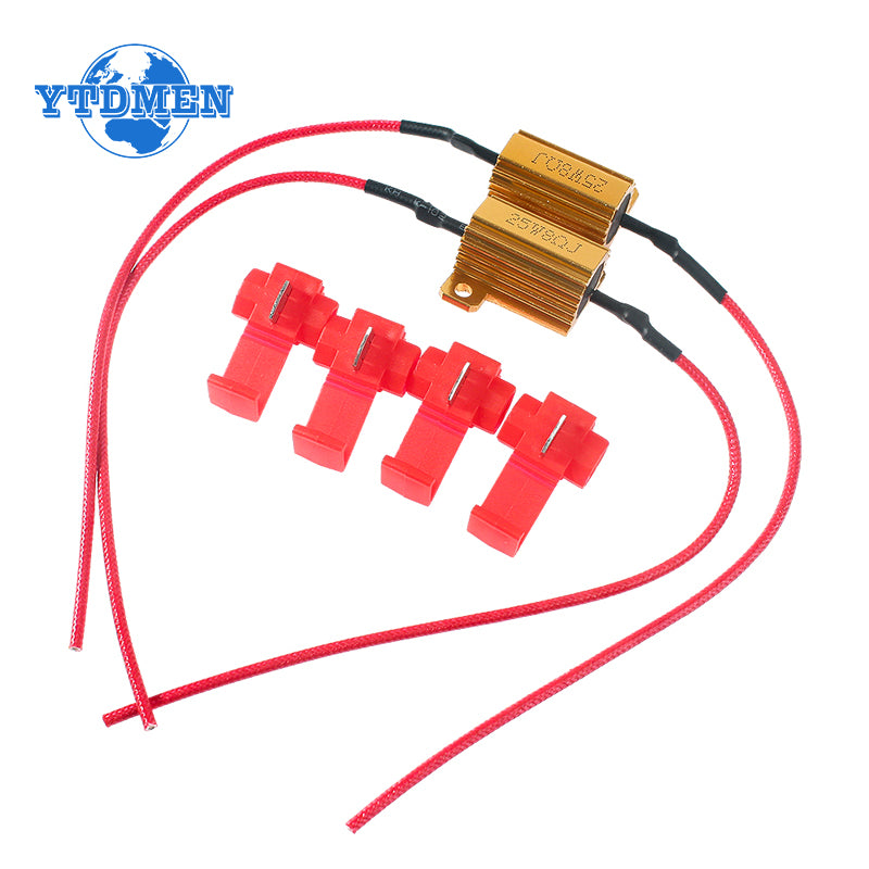 2 Sets Wirewound Resistor 25W 50W Aluminum Shell Power Resistor 6ohm/8ohm/10ohm/24ohm/50ohm/100ohm Load Resistors , for Car Lamp