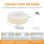220V Dimmable COB LED Neon Strip Light With Switch/Dimmer EU Power Kit 288Led/M Waterproof 3000K 4000K 6000K Flexible Lamp Decor