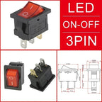10/30/100 Pcs KCD1 Snap - in Boat Rocker Switch - SPST ON - OFF, 2/3/4 Pin, 250V 6A (AC) / 125V 10A, 2P Toggle Power Snap Switch
