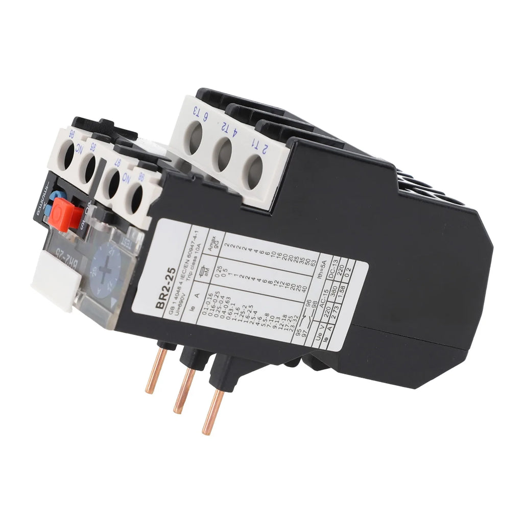 Thermal Overload Motor Relay 3 Phase AC 50Hz/60Hz FR NR2-25 IP20 Plug-in With Indicator Light For CJX2 Series Contactors