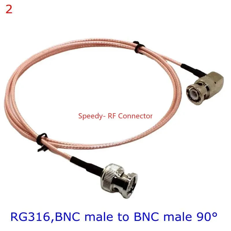 RG316 RG-316 BNC To BNC Female Male Right Angle Connector Adapter for Video Pigtail Jumper Extension RG316 Low Loss 50Ohm Copper