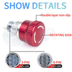 16/19/22mm Metal Emergency Stop Button Switch stainless steel Anti-slip waterproof mushroom head Rotation reset PTEN