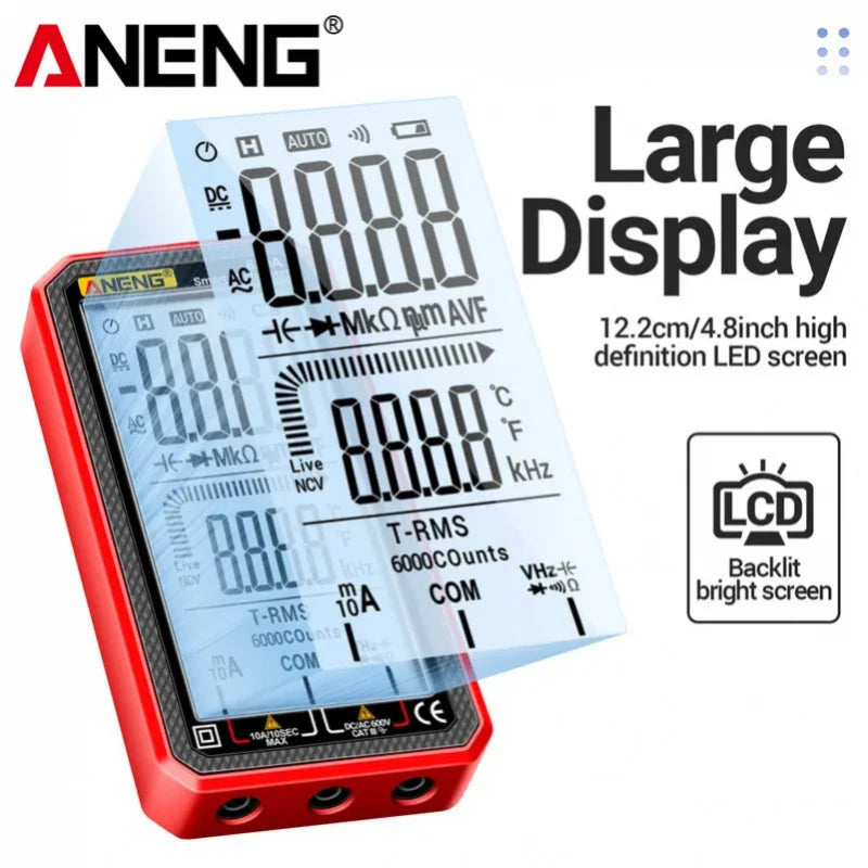 ANENG 620A 6000 Count Multimeter NCV Measurement Neutral Wire Identification Full Function Electrical Parameter Measurement