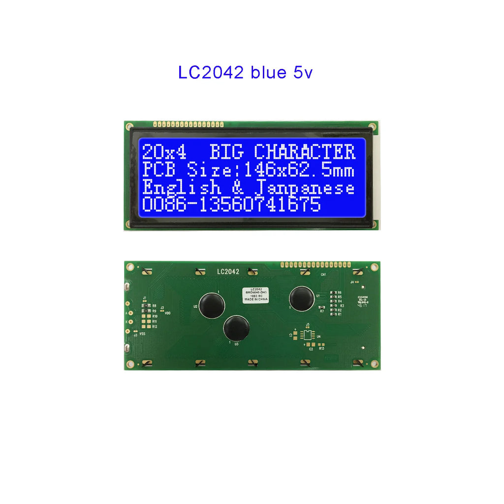 20x4 2004 Big Large Size Character  Lcd Display I2C IIC Blue White Green Size 146x62.5mm 5v LC2042 WH2004L AC204B  SBS02004A0