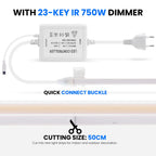 Wall Touch Wifi Bluetooth COB LED Neon Strip Light 220V Dimmable 23key Remote Control Power Kit AC 220V 288LED/m Waterproof Rope