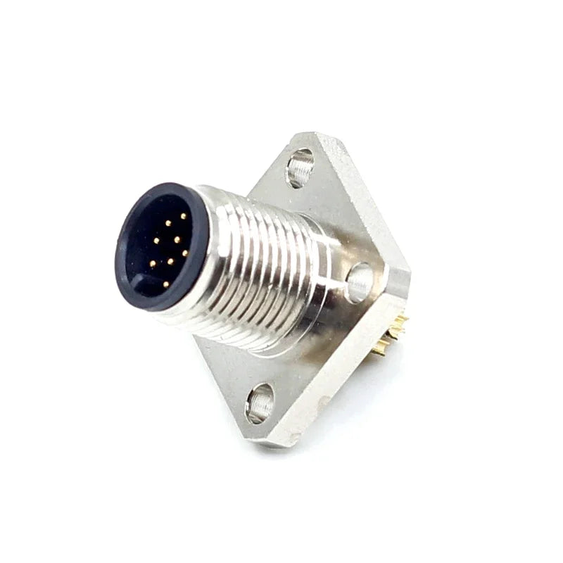 M12 2 3 4 5 6 8 12 17 Pin Metal Panel Mount Aviation Plug Socket Male Female Welding Connectors with 30cm Wire Adapter IP67