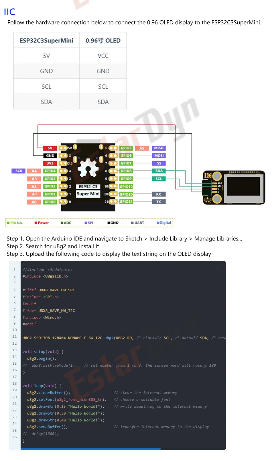 HWGATL ROBOT ESP32-C3 Development Board ESP32 C3 SuperMini WiFi Bluetooth For Arduino