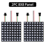 1~3PCS WS2812B RGB LED Flexible 8x8 16x16 8x32 Pixel Panel Strip Matrix Screen WS2812 Module Individually Addressable IC DC5V