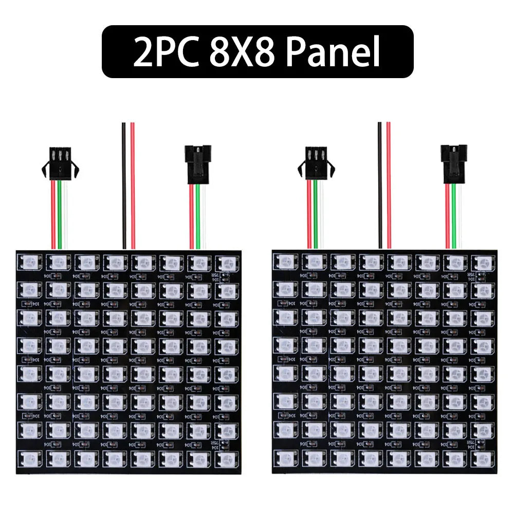 1~3PCS WS2812B RGB LED Flexible 8x8 16x16 8x32 Pixel Panel Strip Matrix Screen WS2812 Module Individually Addressable IC DC5V