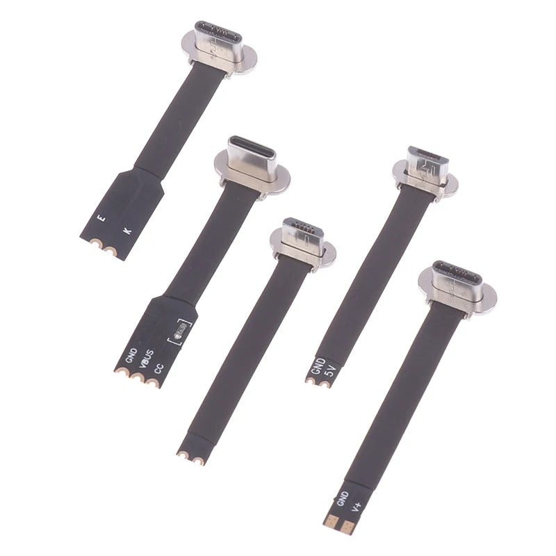 Type-C Micro USB Connector FPC 2Pin 3Pin Soft Flat Cable Male Charging Cable Fast Charge Wire Extention For Phone
