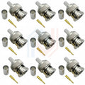 1/5Pcs/lot BNC Male RF Connector Plug Crimp For RG58 LMR195 Cable Straight Nickelplated 50Ohm Wholesale