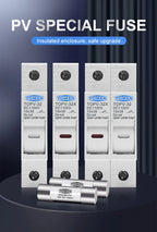 TOMZN 1P 2P DC Fuse Holder 10*38mm High Voltage Solar PV 1100V TOPV-30 Base Photovoltaic System Protection Protector GPV