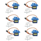 6pcs Sg90 9g Micro Servo Motor, Mini Servos Motor Kit Plastic Gear 180 Degree Servo for Rc Car Airplane Plane for Arduino