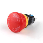 5/20PCS 16mm Mounting Holes Latching Emergency Stop Push Button Switch Bia/Small Head YJ-LA16-11ZS-A Mushroom Stop E-Stop Switch