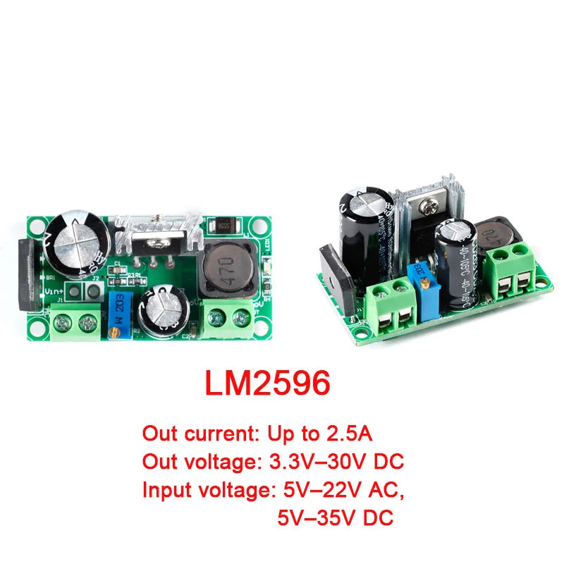 LM2596HV AC/DC to DC Buck Step Down Converter Power Supply Module LM2596 3v 3.3V 5V 6V 9V 12V 15V 24V AC 5V-30V, DC 5V-50V