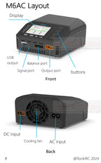 ToolkitRC M6AC Smart Lipo Battery Charger Discharger AC 120W DC300W MAX30A for 1-6S Battery FPV Model Spare Part LiHV LIFE LILON