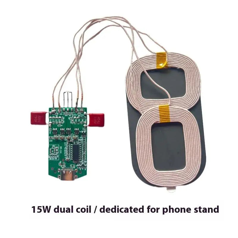 ●1Pcs Wireless Charging Type-C Interface 15W Dual Coil Wireless Charging Module Wireless Charger PCBA Home Car Equipment