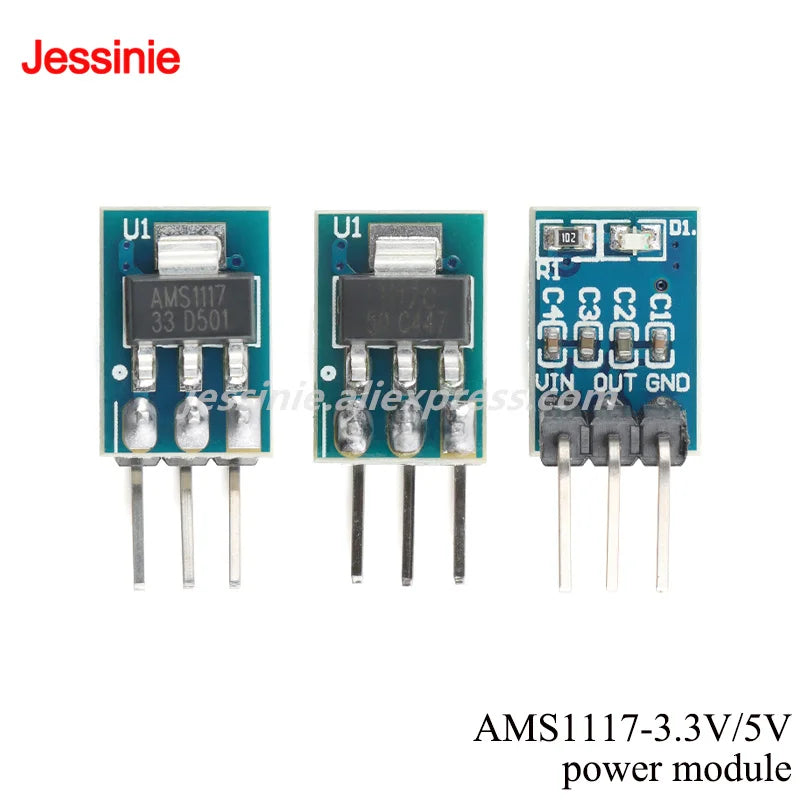 10Pcs/1pc AMS1117 3.3V 5V Power Module LDO Linear Regulator 800mA Direct Plug 3 Pin for Arduino