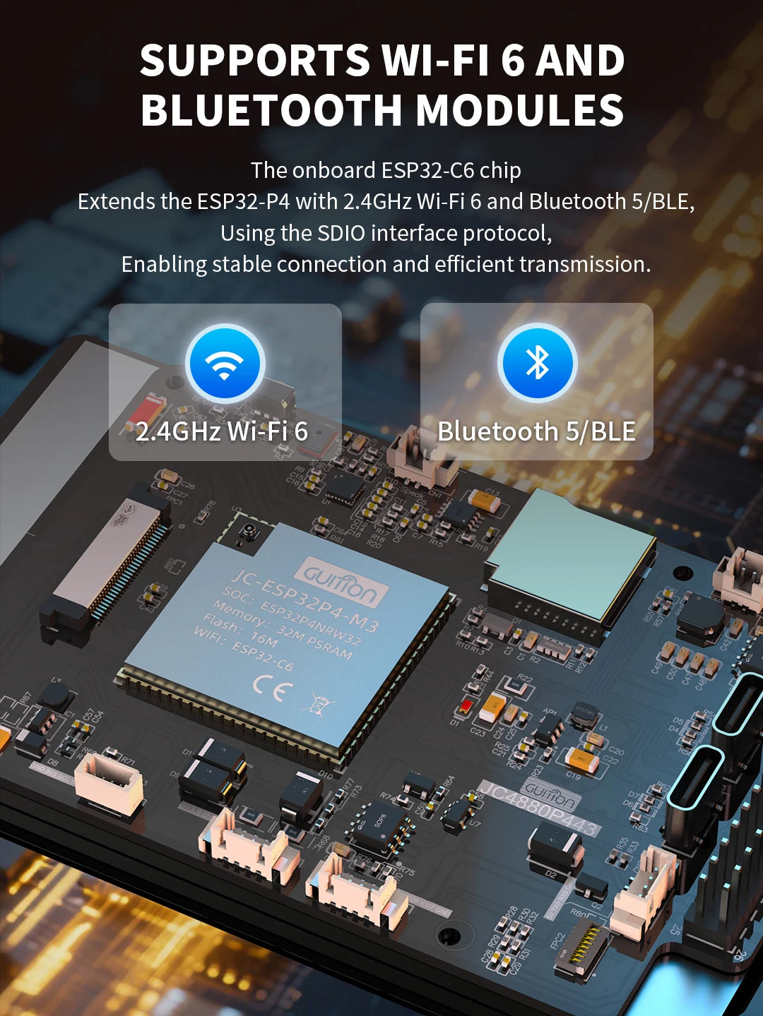 4.3-inch 480 * 800 IPS capacitive touch ESP32P4 development board ESP32-C6 development board with shell and camera