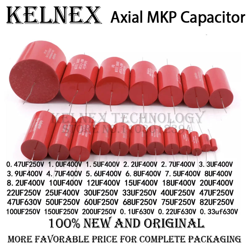 1PC Audiophiler Axial MKP Capacitor Audio 250V 400V 630V 4.7UF/400V 10UF 1.0UF 1.5UF 6.8UF 8.2UF Frequency Dividing Capacitance