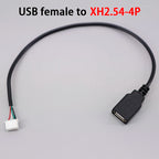 USB Male Female Terminal Data Line To Head JST 1.25/ZH1.5/PH2.0/XH2.54-4Pin Adapter Extension Touch Screen Cord