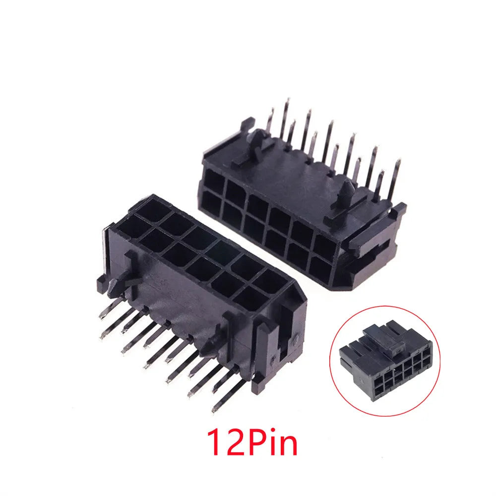 10/100Pcs 3.0mm Wafer Micro-Fit 3.0 Connector PCB Male Header Right Angle 2 4 6 8 10 12 14 16 18 20 22 24 Pin Board Solder 43045