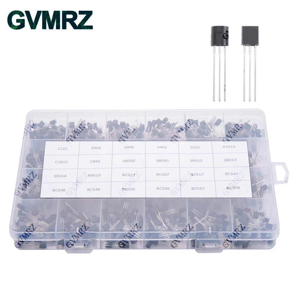 840PCS 24Values TO-92 Transistor Assortment Kit 2N2222 S8050 BC547 Box for Electronics DIY Projects