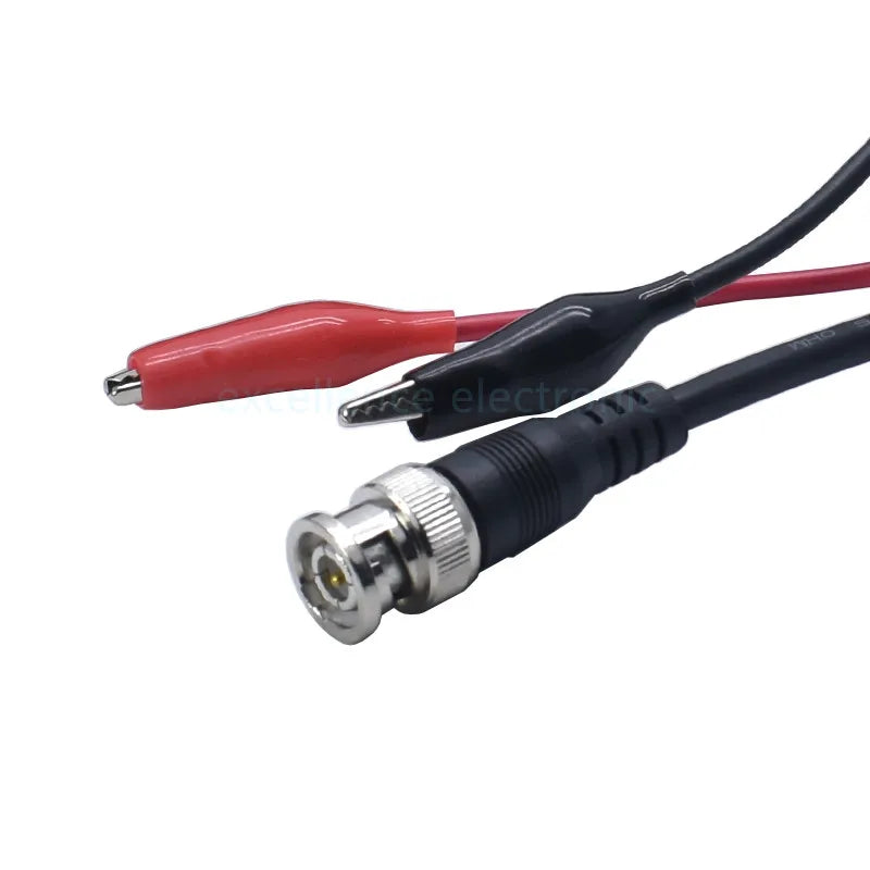 1Pc 1.5m BNC Male to Red Black Alligator Clip Test Lead, Q9 Video Signal Source Cable for Electronics Testing
