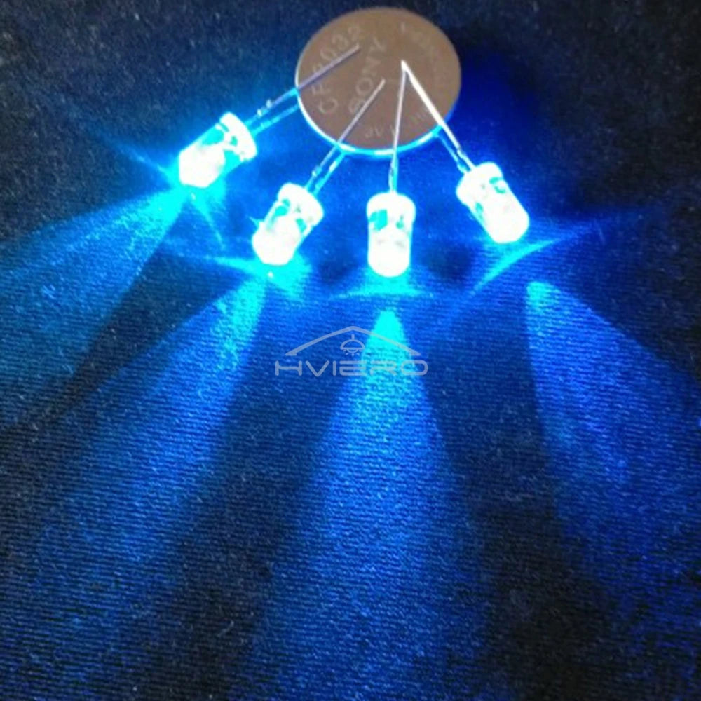 100-1000X 3mm Ball Bulb Led White Green Yellow Blue White Red Ultra Bright Light Emitting Diode Round Head with Edge Short Feet
