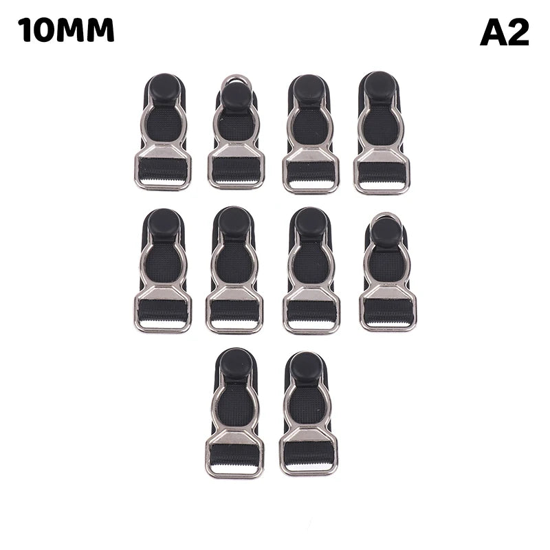 10Pcs 10/12/15/18MM Metal Adjust Buckle For Corset Leg Garter Belt Clip Hook Suspender Ends Buckles Hosiery Stocking Grips