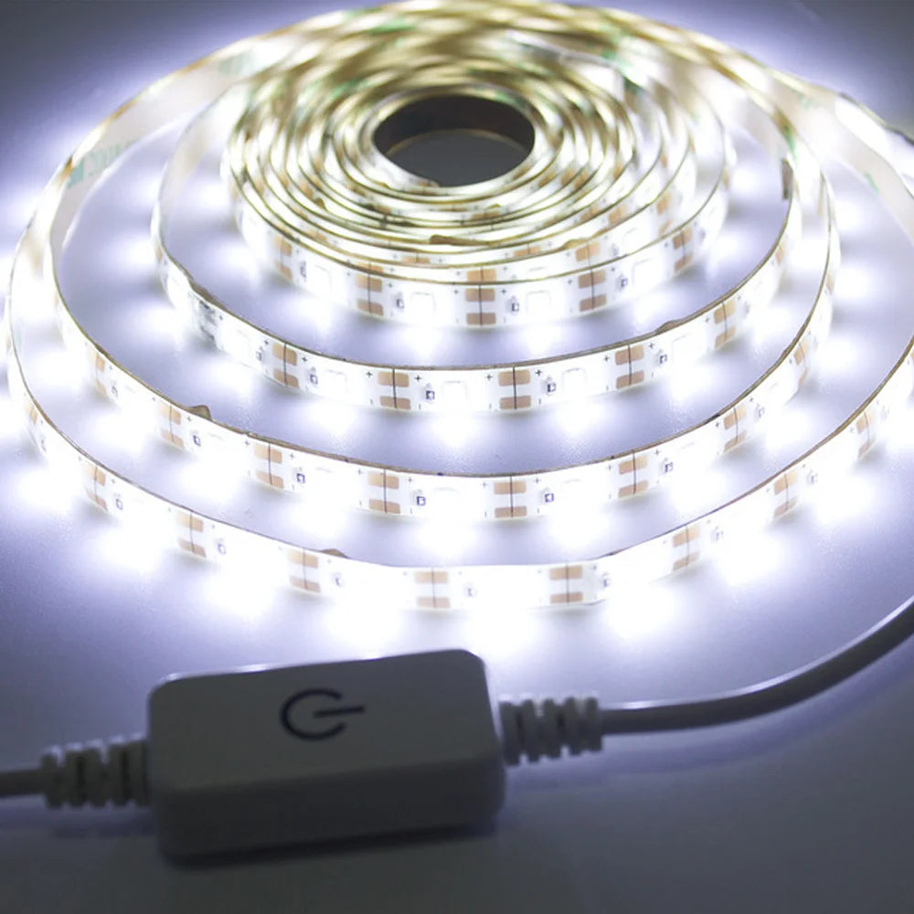 Dimmable 5V LED Strip Lights SMD2835 3528 60Leds/m Waterproof Ribbon Lights TV Backlight USB/Battery Powered Stripe Room Decor