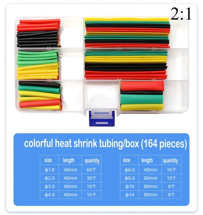 WeluvFit 2:1 Heat Shrink Tubing 164-750P Eventronic Cable Wrapping Electrical Insulation Heat Shrink Wrapping Kit DIY Cable Kit