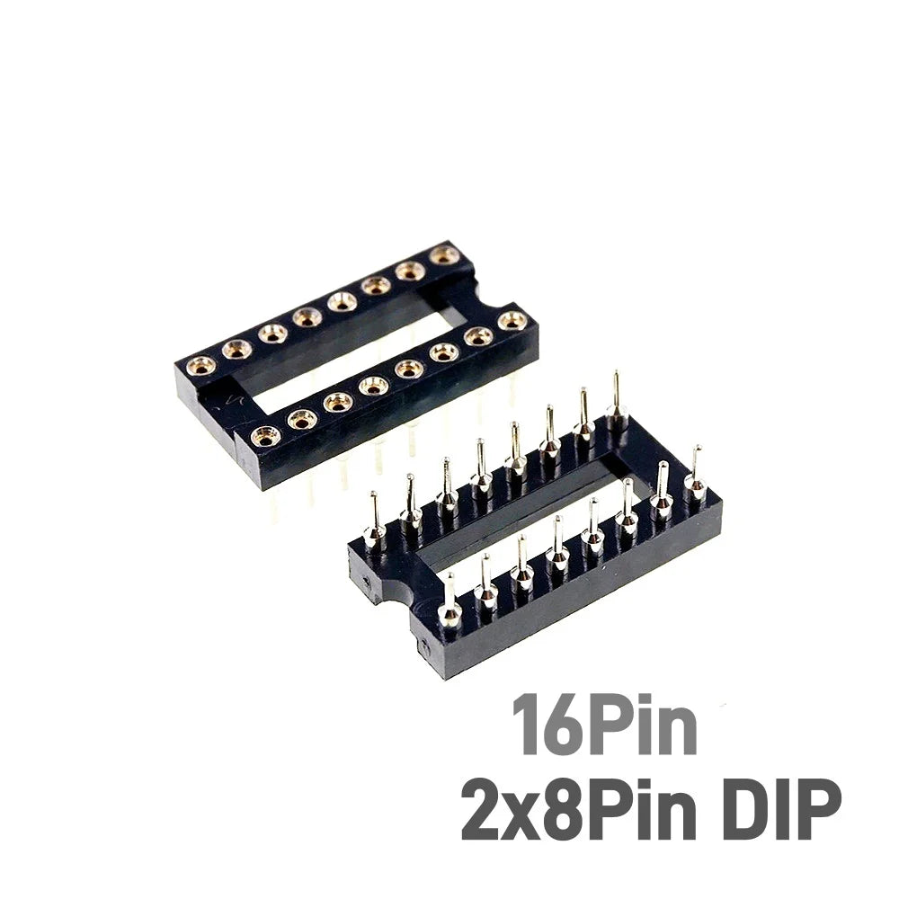 5/50 Pcs 2.54MM Pitch SMD DIP IC Socket Contact Clip Surface Mount Machined Receptacle 4 6 8 10 12 14 16 18 20 24 Pin Row 7.62mm