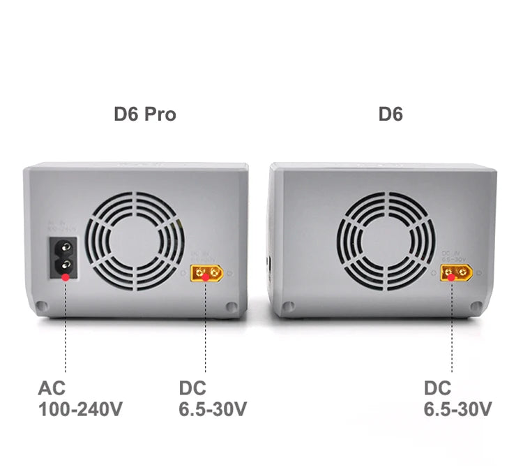 HOTA D6 Pro AC/DC Dual Channel Smart Balance Charger AC200W DC650W 15A for LiPo LiHV NiMH NiCd RC Drone