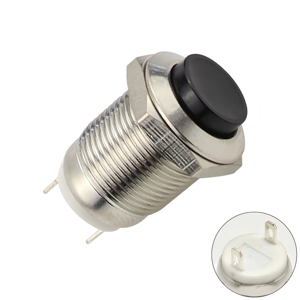 12mm Metal Button Switch Waterproof 1NO 3A High Head Momentary Suitable for Doorbells Car Start Horns Computer Automatic Reset