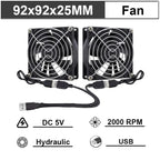 Gdstime 40mm 50mm DC 5V USB 60mm 70mm TV Box Cooling Fan 120mm 140mm Brushless AV Receiver Cooler w 2 in 1 USB Controller Cable