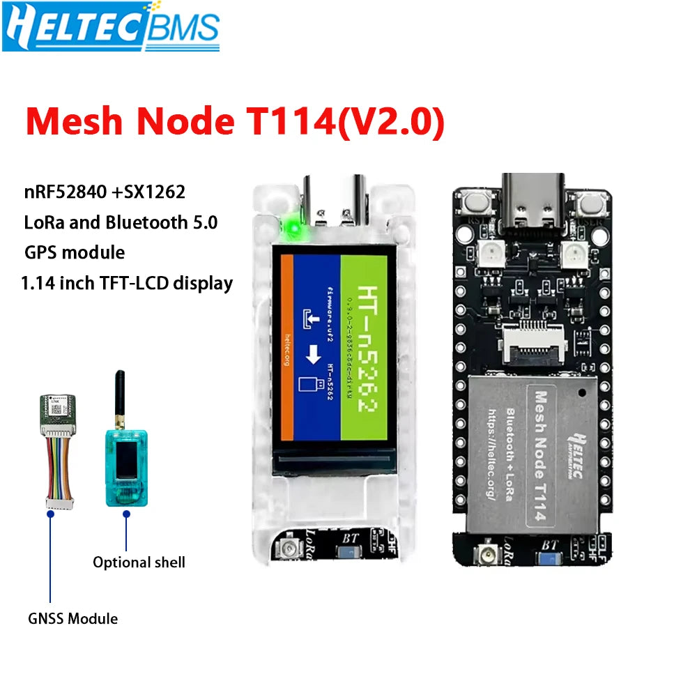 Heltec New Mesh Node T114 V2 Meshtastic Tracker nRF52840 SX1262 LoRaWAN LoRa Arduino BLE  Positioning Devboard