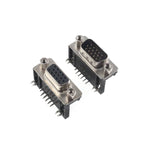 5/10PCS DR15 Female/Male Right Angle Welded D-Sub 15 Pin Connector RS232 Connector 90 Degree Bent Needle DB15