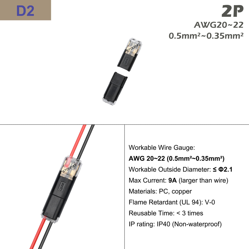 Quick Wire Connector Pluggable Locking Buckle Terminal Block Universal Compact Electrical Cable Jointer for LED Strip Car DIY