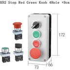NEW XB2 Metal button switch control box start stop industrial identification symbol self reset circular emergency stop SWITCH