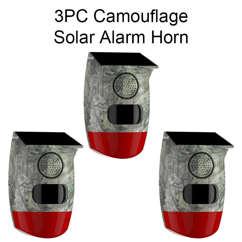 PGST Solar 120dB Independent Alarm Detector PIR Infrared Motion Sensor Siren Horn Home Security Protection Outdoor Waterproof