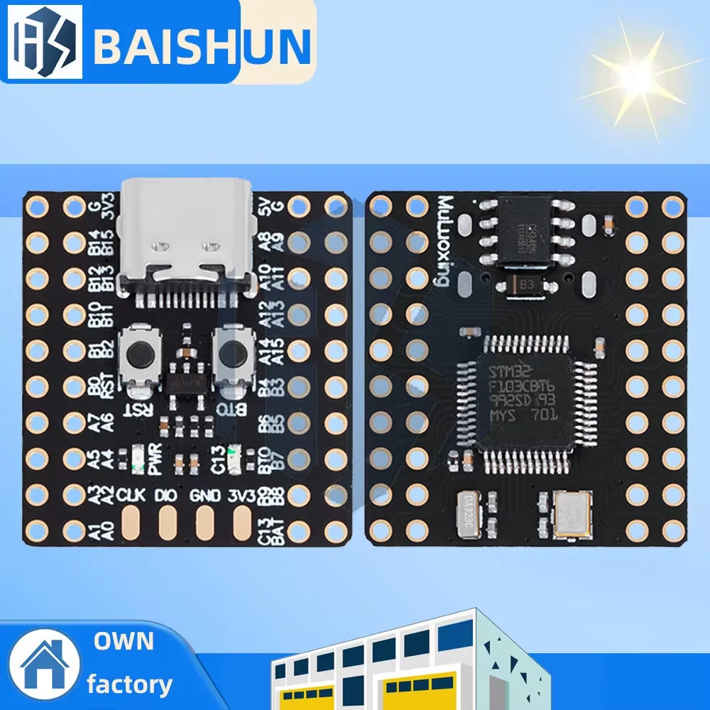 STM32F103C8T6  ch340 ARM Cortex-M3 Core Development Board, 72MHz MCU Module, 64KB Flash 20KB SRAM, 37 GPIO for Arduino