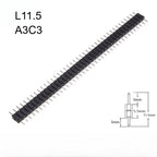 100pcs 2.54mm Gold Single Row Double plastic 1x2/3/4/5/6/7-40P PCB Board Spacer Male Pin Header Long 11.5/13/15/17/19/21/25/30mm