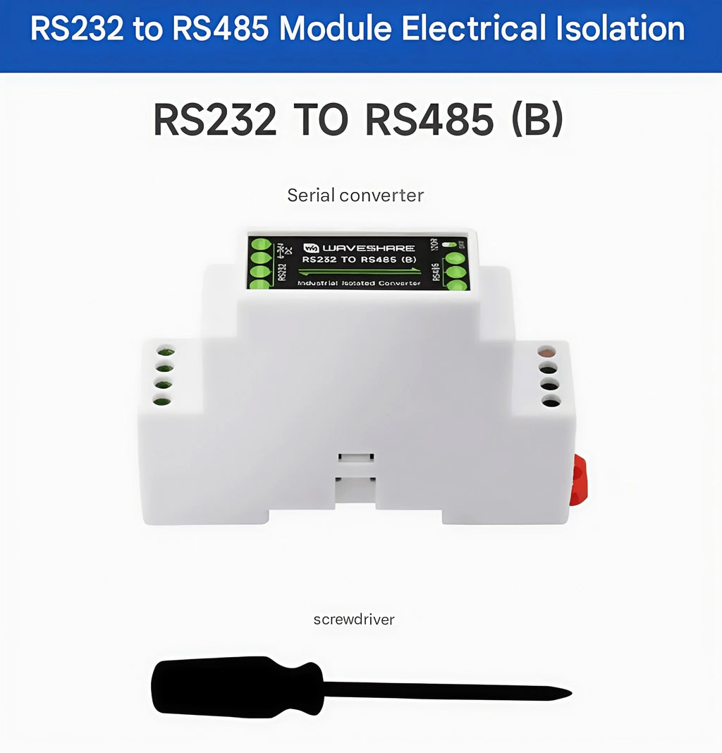 DIN-rail RS232 to RS485 serial communication converter module Active digital isolation Industrial communication