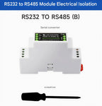 DIN-rail RS232 to RS485 serial communication converter module Active digital isolation Industrial communication