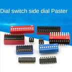 5PCS Dial Switches Toggle Side Dial Flat Dial Coding Patch 2P 4 5 6 8 9 10 Bit 2.54mm Red Blue Black