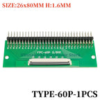 1PCS FFC/FPC Conversion Board 0.5mm Pitch Connector 2.54MM Double Row Bending Pins 4/10/12/14/15/16/18/22/24/26/30/34/40/50/60P