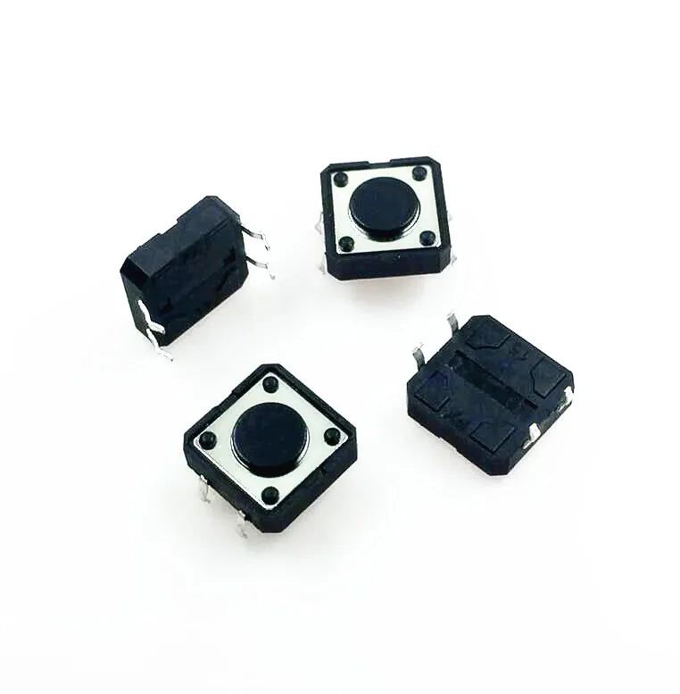 50Pcs 12 x 12mm x 4.3mm 12*12*4.3H Panel PCB Momentary Tactile Tact Push Button Switch DIP