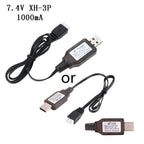 7.4v Charger XH-3P 2S Lipo Battery Fast Charging Electric for Cars RC Drone Toys Spare parts USB Charger 2000/1000/500mA
