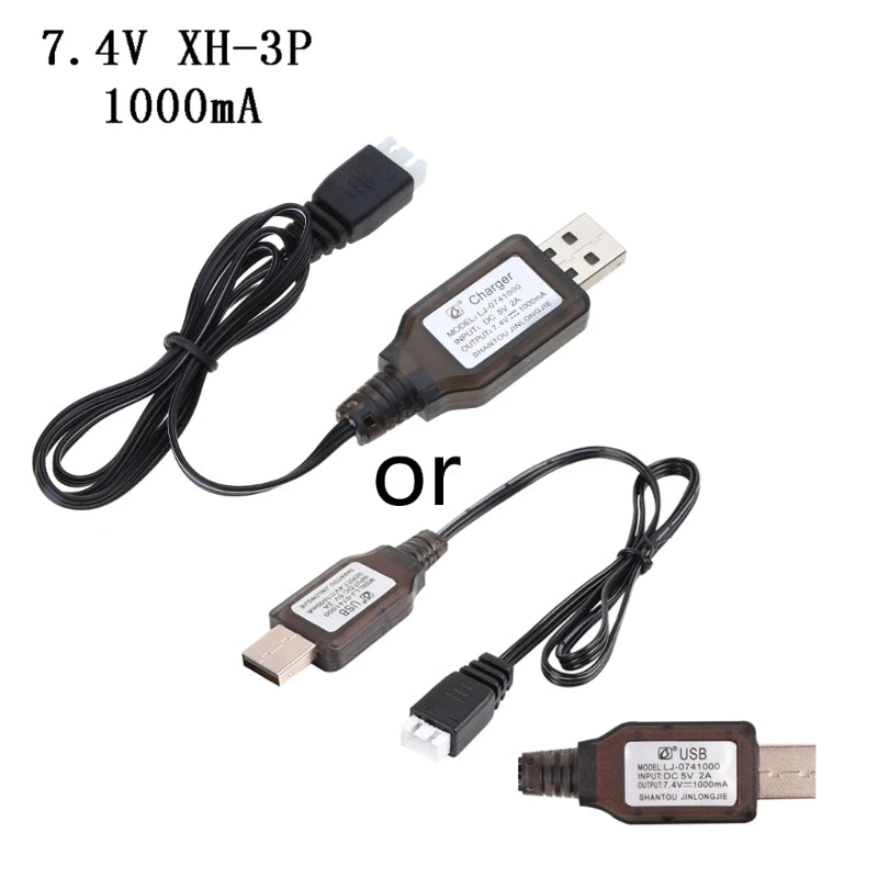 7.4v Charger XH-3P 2S Lipo Battery Fast Charging Electric for Cars RC Drone Toys Spare parts USB Charger 2000/1000/500mA